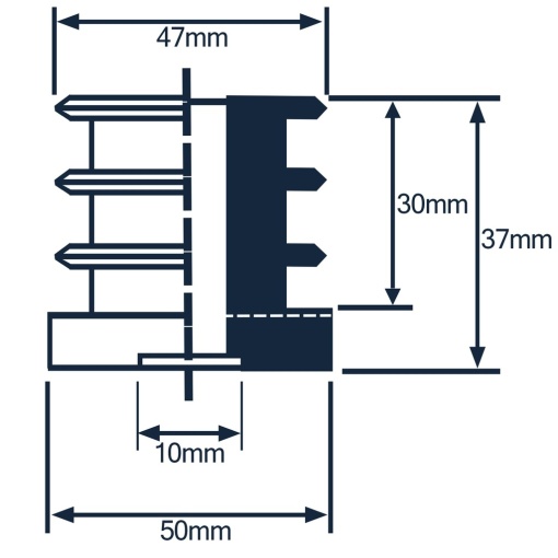 Bucsa plastic cu filet interior 50x50 M10 - Img 2