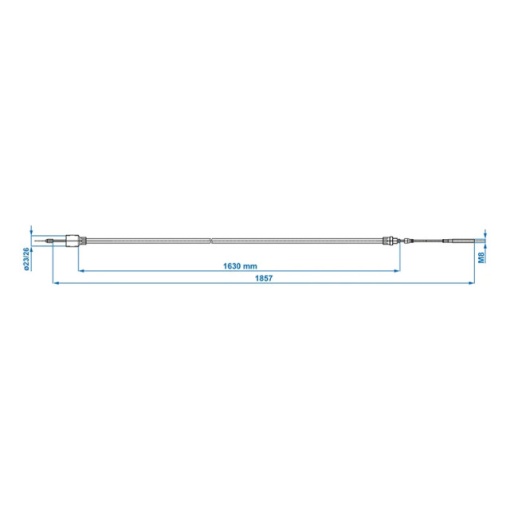 Cablu Frana cu filet 1630/1857mm cup Ø26mm BPW - Img 7