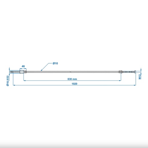 Cablu Frana KNOTT cu filet 830/1020 mm cup Ø22mm - Img 7