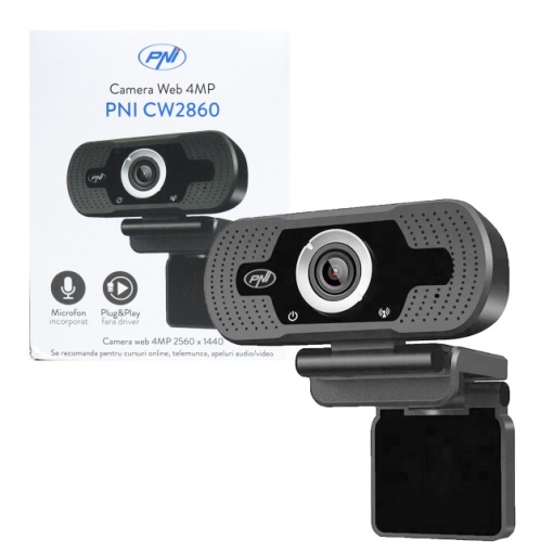 Camera Web PNI CW2860 Full HD 4MP, USB, Clip-on, Microfon incorporat, Conectare PC/Laptop, @30fps, Corectie automata de culoare - Img 3