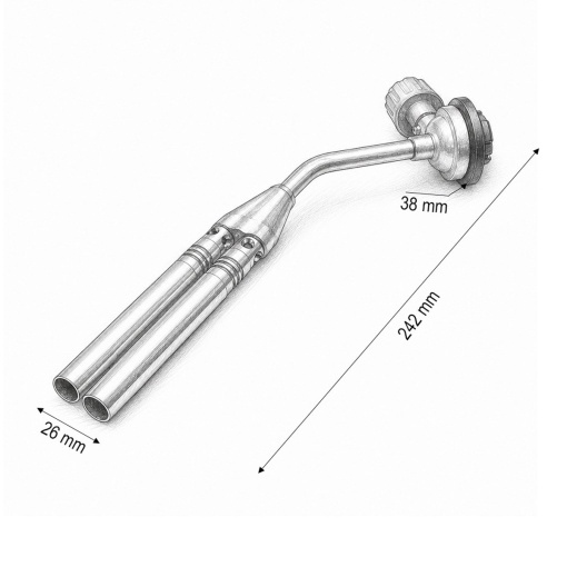 Cap arzator butelie gaz spray cu flacara dubla pentru lipire, rotire 360 grade, aprindere manuala, flacara reglabila 1300°C - Img 4