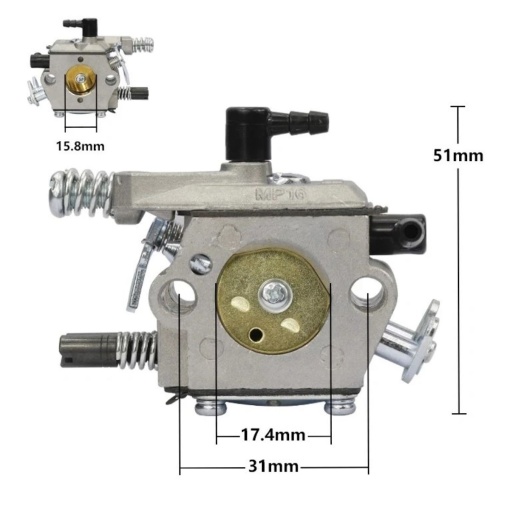 Carburator drujba 45cc, 52cc model China 4500, 5200 cu pompita de amorsare THOR - Img 4