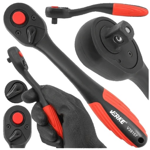 Cheie cu clichet antrenor 1/2" 72 dinti 245mm VERKE - Img 2