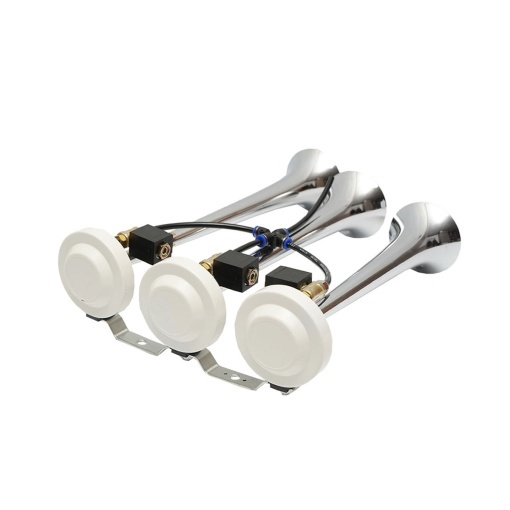 Claxon 3 trompete cu electrovalve 12/24V pentru compresor aer Breckner Germany - Img 3