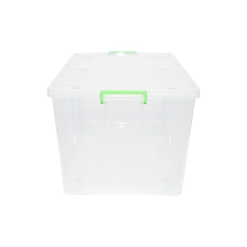 Cutie depozitare 120L cu capac si roti din plastic transparenta 800x515x420mm - Img 2