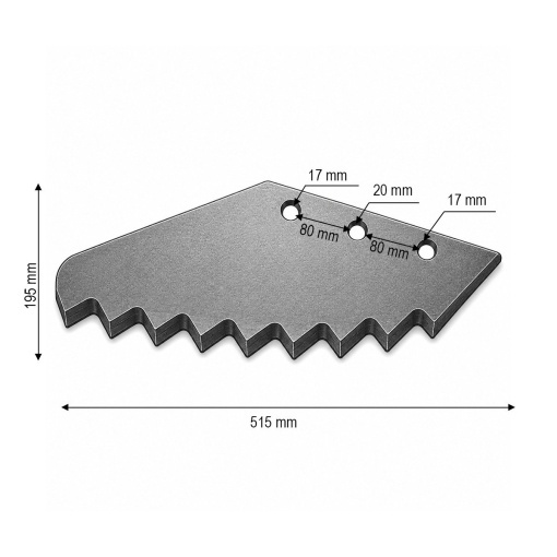 Cutit malaxor furaje Kuhn 515x195x8mm cod OEM A5303620N - Img 3