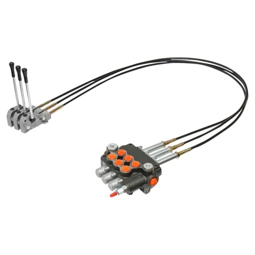 Distribuitor hidraulic cu 3 manete, lungime cablu 2.5m presiune 250 bar debit 80L/min Breckner Germany - Img 2