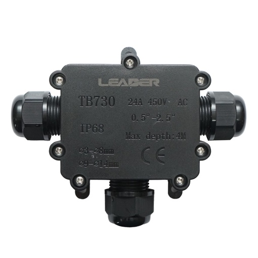 Doza etansa cu presetupe 24A 450V AC, 3 cai 3-14mm IP68 Leader - Img 2