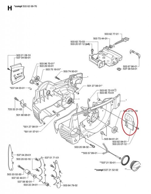 Duza aer carter drujba Husqvarna 365, 371, 372 originala - Img 2