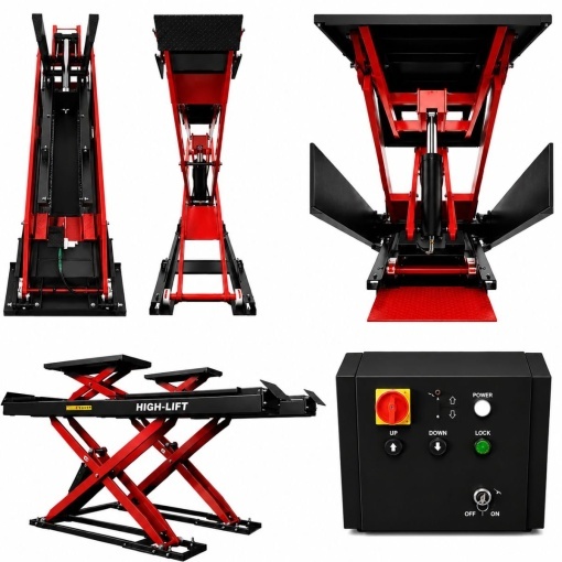 Elevator auto tip foarfeca dublu 220V, 2.2kW, capacitate ridicare 4000kg, inaltime ridicare 330-1850mm - Img 2