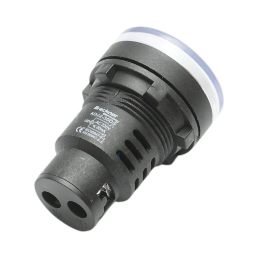 Indicator semnalizare LED alb 220V AC 30mm Breckner Germany - Img 3