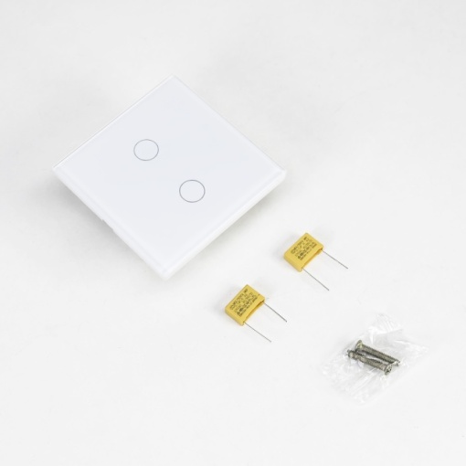 Intrerupator cap scara si cap cruce dublu cu touch PNI CS202 din sticla, alb, cu LED indicator - Img 7
