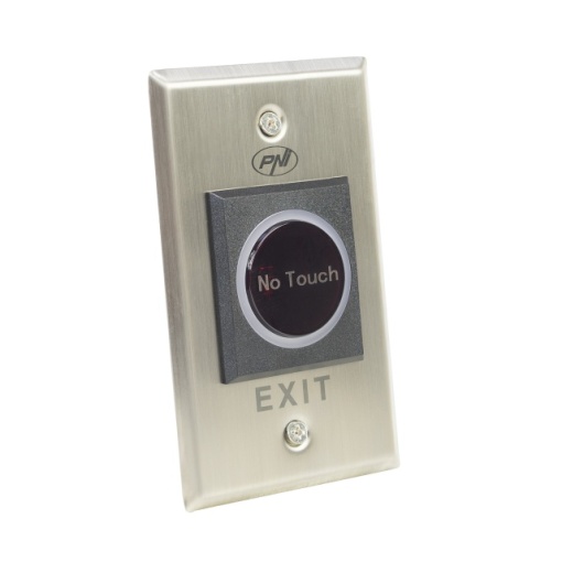 Intrerupator de acces incastrabil PNI PB103, fara atingere, NO/NC/COM, 12V/24V DC, LED stare, metalic, 5 fire - Img 5