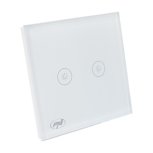 Intrerupator dublu cu touch si dimmer PNI SafeHome DIM202, 2X700W, Live Wire, fara nul, sticla - Img 3