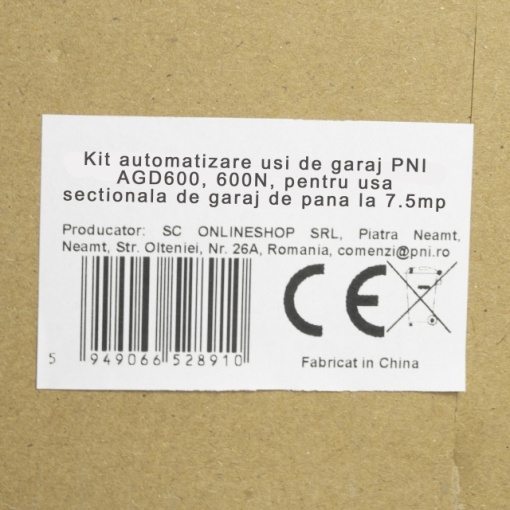 Kit automatizare usi de garaj PNI AGD600, 600N, pentru usa sectionala de garaj de pana la 7.5mp, include sina 3X1M si doua telecomenzi - Img 7