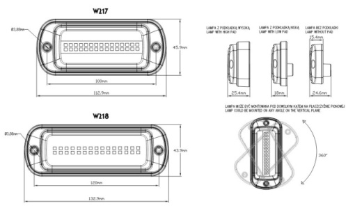 Lampa avertizare STROBO led, lumina portocalie WAS - Img 7