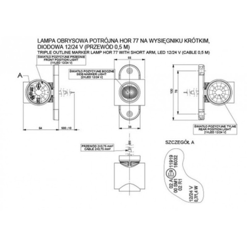 Lampa gabarit LED 3 culori - HORPOL - Img 3