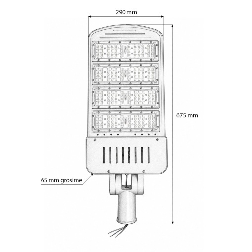 Lampa iluminat stradal LED 200W, 100-265V, 6500K, 32000lm cu prindere pe stalp 675x290x65mm IP66 Breckner Germany - Img 4