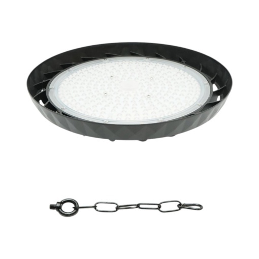 Lampa industriala LED UFO High-Bay 200W, 100-265V, 6500K, 40000lm pentru hale, depozite 375x50mm IP65 Breckner Germany - Img 3