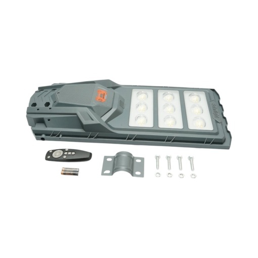 Lampa solara LED iluminat stradal 300W cu panou solar 20W, baterie LiFePO4 15000mAh, senzor miscare, telecomanda, prindere stalp IP65 Breckner Germany - Img 5