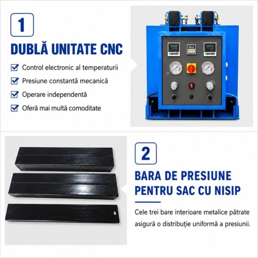 Masina vulcanizare la cald anvelope utilaje grele OTR, incalzire dubla 2400W, presare pneumatica - Img 13