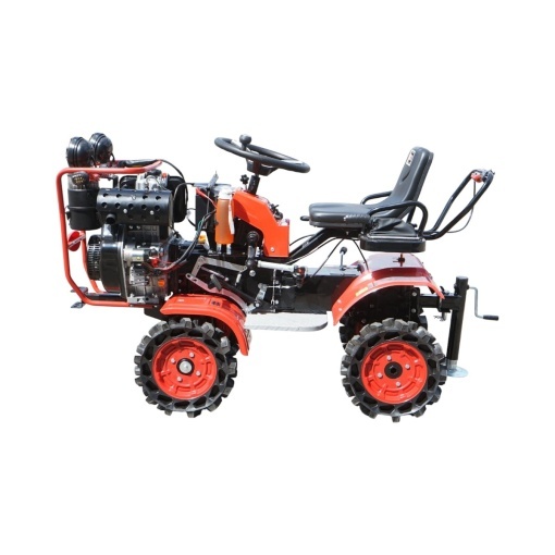 Minitractor agricol 4x4 diesel 17CP, 531cc, 3+1 viteze, 2 cutii de viteze, pornire electrica/manuala, latime lucru 1050mm cu freza, rarita, roti metalice, picior sprijin THOR - Img 3