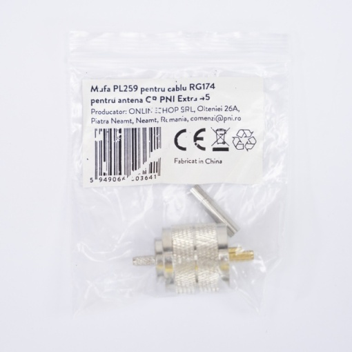 Mufa PL259 pentru cablu RG174 pentru antena CB PNI Extra 45 - Img 2