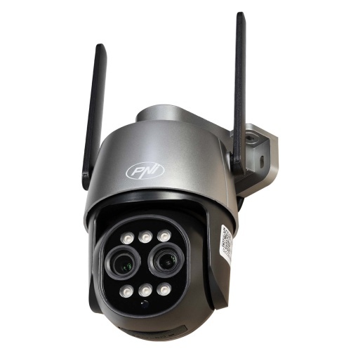 Pachet Camera supraveghere video PNI House IP574 cu Wi-Fi, PTZ, dual lens cu sticky Pad Drapel inclus - Img 5