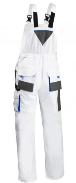 Pantaloni de lucru cu pieptar CLASSIC alb - Img 2