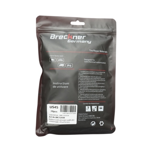 Petice vulcanizare patrate 40x40mm pentru camere de aer Breckner Germany - Img 3