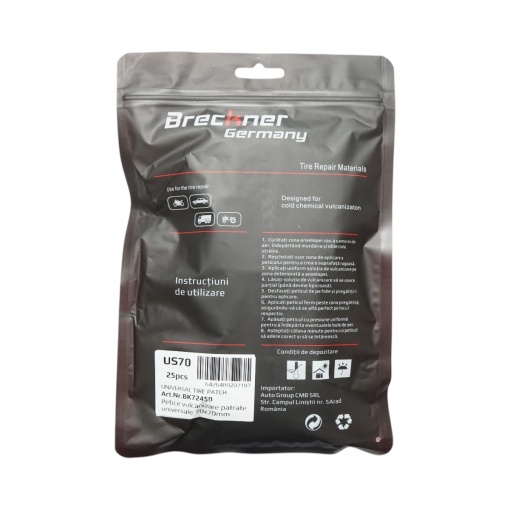 Petice vulcanizare patrate 70x70mm pentru camere de aer Breckner Germany - Img 3