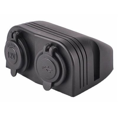 Priza bricheta cu 2 USB, 1A+2.1A, cu capace 12/24V - Img 3