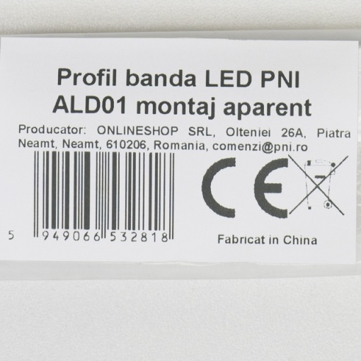 Profil banda LED PNI ALD01, montaj aparent, lungime 100 cm - Img 2