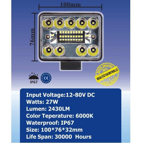 Proiector LED SMD - 27W - 2 FAZE - Img 2