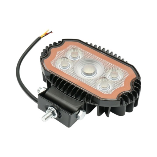 Proiector oval LED cu DRL 17W, 9-36V, 47 LED-uri, alb-galben, carcasa aluminiu 141x106x38mm IP67 Breckner Germany - Img 5