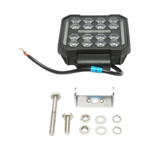 Proiector patrat LED cu DRL 9-80V, 48W alb-galben, carcasa aluminiu 103x103x33mm IP67 Breckner Germany - Img 2