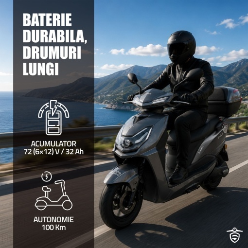 Scuter electric Samus Torino-25-12T2500-72V32-Dark Gray CIV INCLUS - Img 3