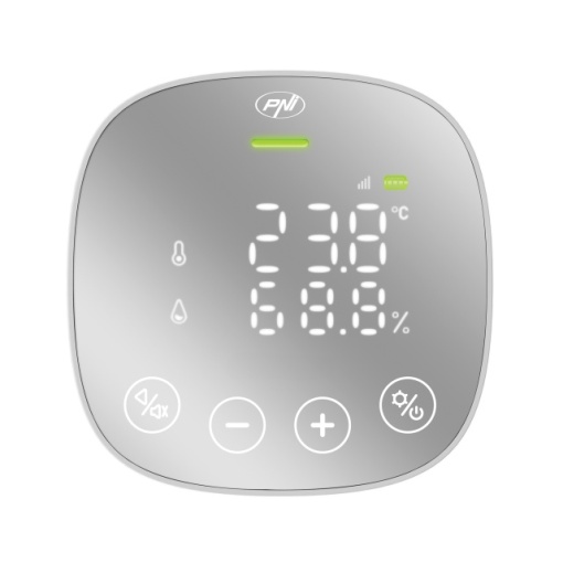 Senzor de calitate a aerului si dioxid de carbon (CO2) PNI SafeHouse HS291 cu Wi-Fi, control din aplicatia Tuya Smart, monitorizare CO2, temperatura, umiditate, afisare data ora, meniu setari, acumula - Img 3