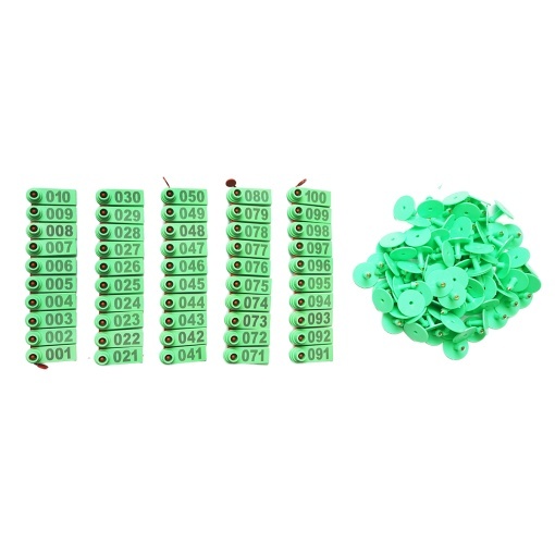 Set 100 crotalii numerotate 001-100 verzi pentru capre, oi Breckner Germany - Img 3
