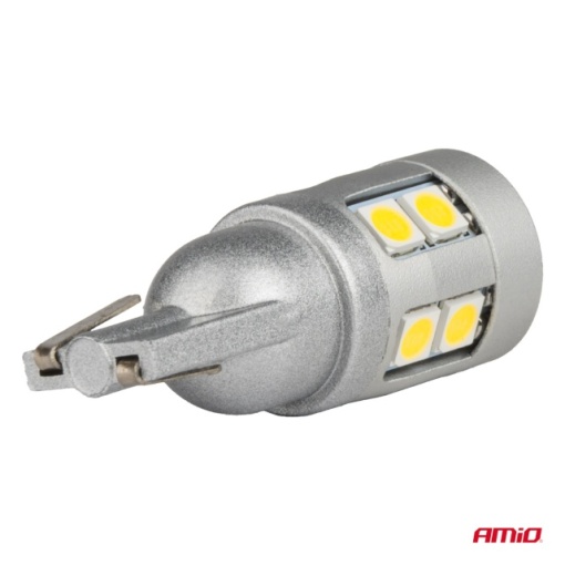 Set 2 becuri auto LED CANBUS alb T10 W5W 12 SMD 3030 12V 24V - Img 2