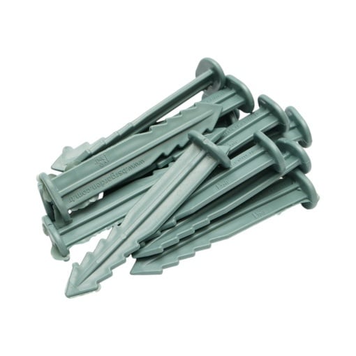 Set 50 cuie tarusi plastic verzi 15cm tip harpon pentru fixare folie protectie Breckner Germany - Img 6