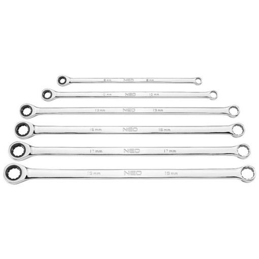 Set cheie combinate inelare cu clichet 8-19mm, set 6 buc - Img 2