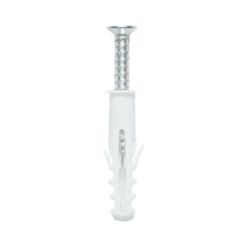 Set diblu universal din plastic alb 6x30mm cu surub 4x30mm 50 buc/set - Img 2
