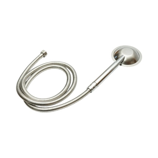 Set para dus cu furtun zincat 1.5m, 1 functie tip ploaie, duze silicon, crom lucios, otel inoxidabil 100x225mm - Img 5