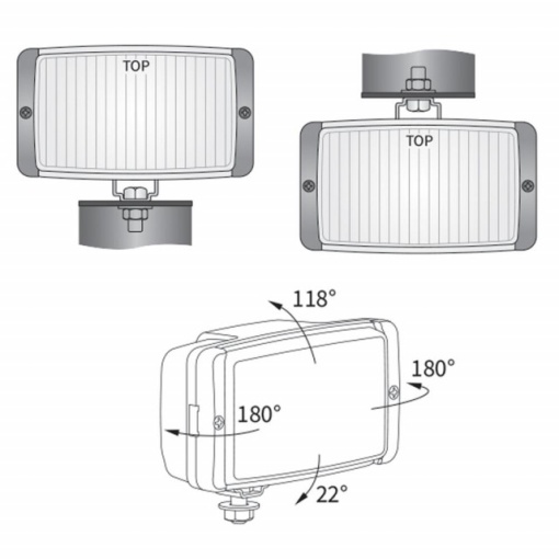 Set proiectoare faza lunga 138x78, cu aparatori, sticla galbena - Img 6