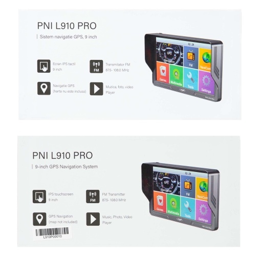 Sistem de navigatie GPS PNI L910 PRO cu parasolar, 9 inch, 800 MHz, 512MB DDR, 16GB memorie interna, FM transmitter, negru - Img 13