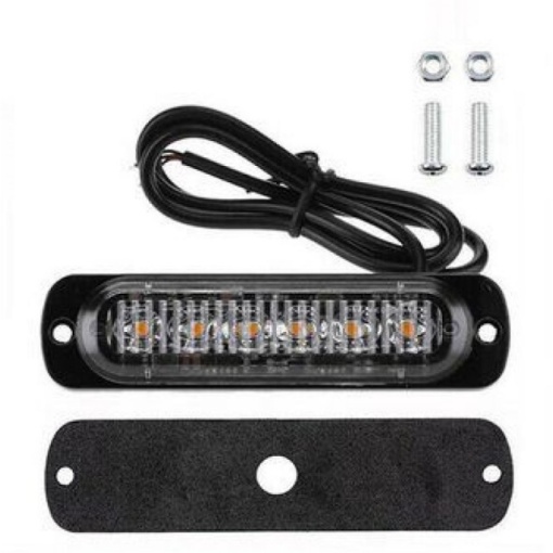 STROBOSCOP SLIM 6 led-uri lumina portocalie 11.5x3 cm - Img 2