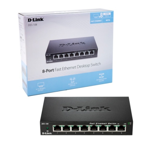 Switch internet D-link DLK S108 cu 8 porturi 10/100Mb carcasa metalica - Img 5