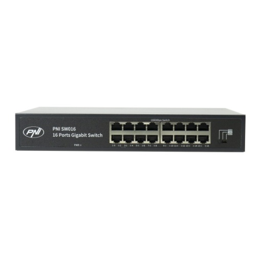 Switch PNI SW016, 16 x 10/100/1000 Mbps, Gigabit, carcasa metalica - Img 6