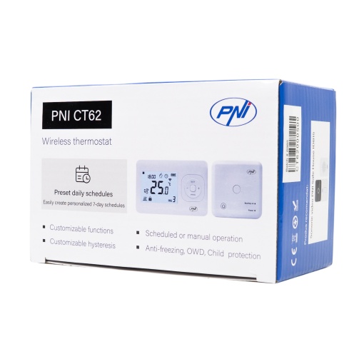 Termostat fara fir PNI CT62 pentru centrale termice, afisaj iluminat, programe zilnice - Img 6